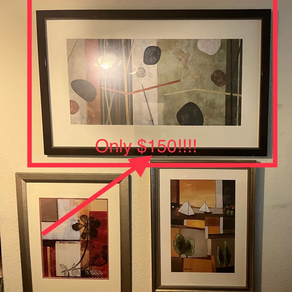Professionally Framed Artwork “Sticks and Stones lll” by Glenys Porter